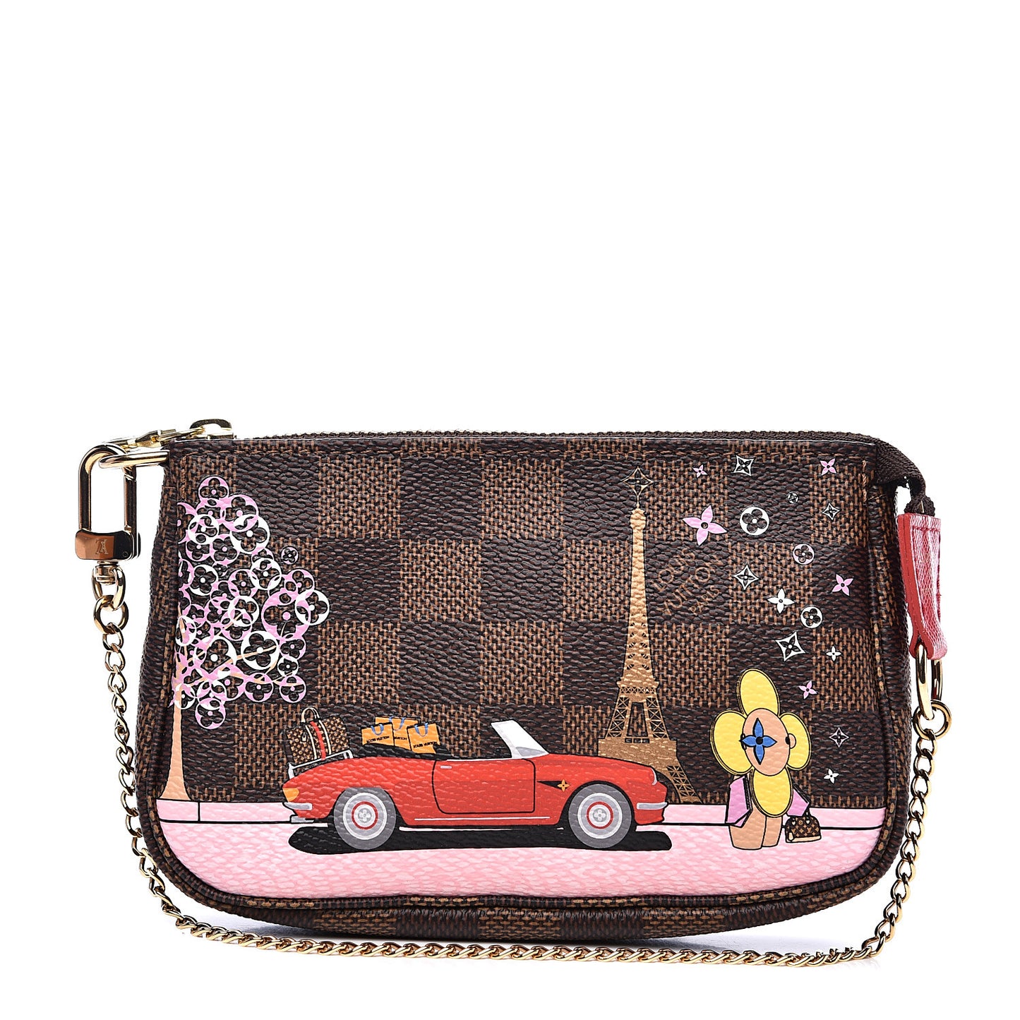 Damier Ebene 2019 Christmas Animation Mini Pochette Accessories Red