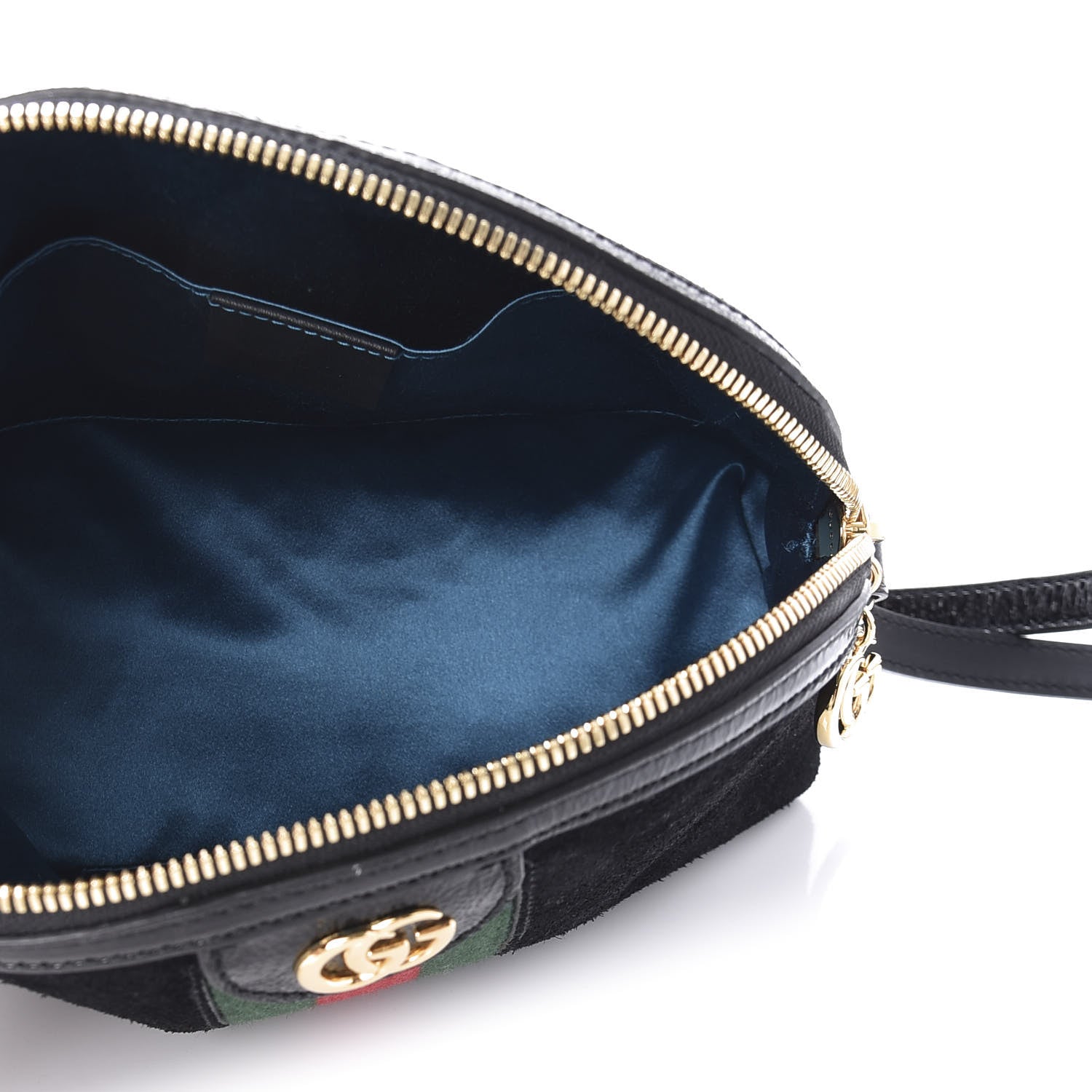 Gucci Suede Patent Web GG Small Ophidia Dome Shoulder Bag Black 5 of 10