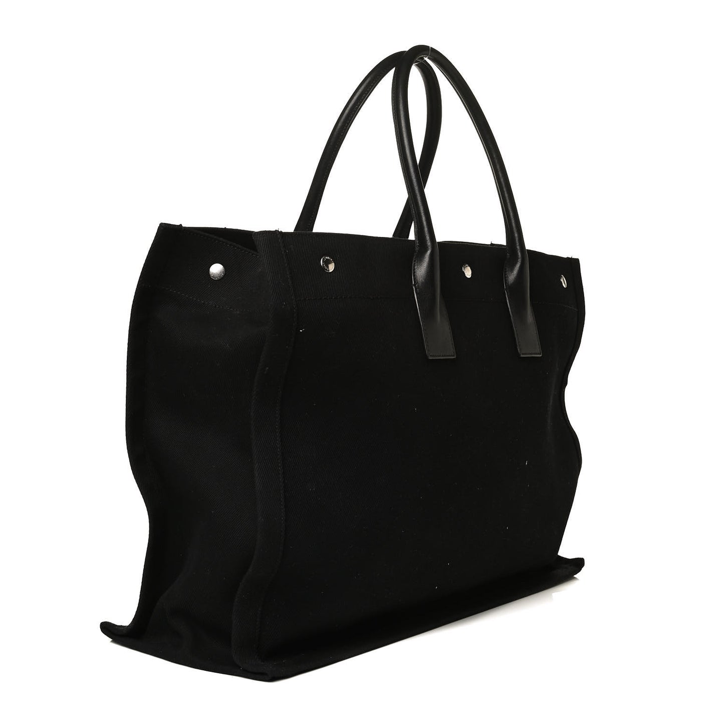 Linen Calfskin Rive Gauche Tote Black