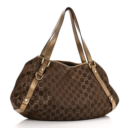 Gucci Satin Monogram Medium Abbey Shoulder Bag Bronze 3 of 13