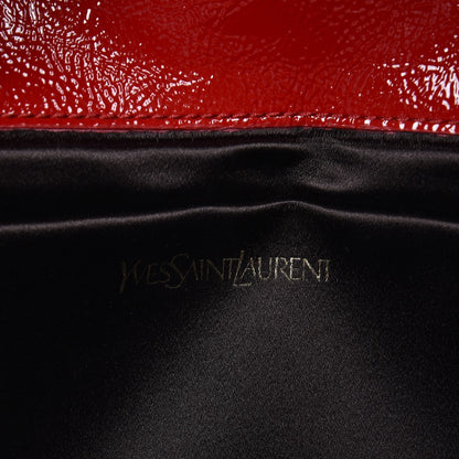 Saint Laurent Textured Patent Monogram Large Belle De Jour Clutch Red 6 of 6