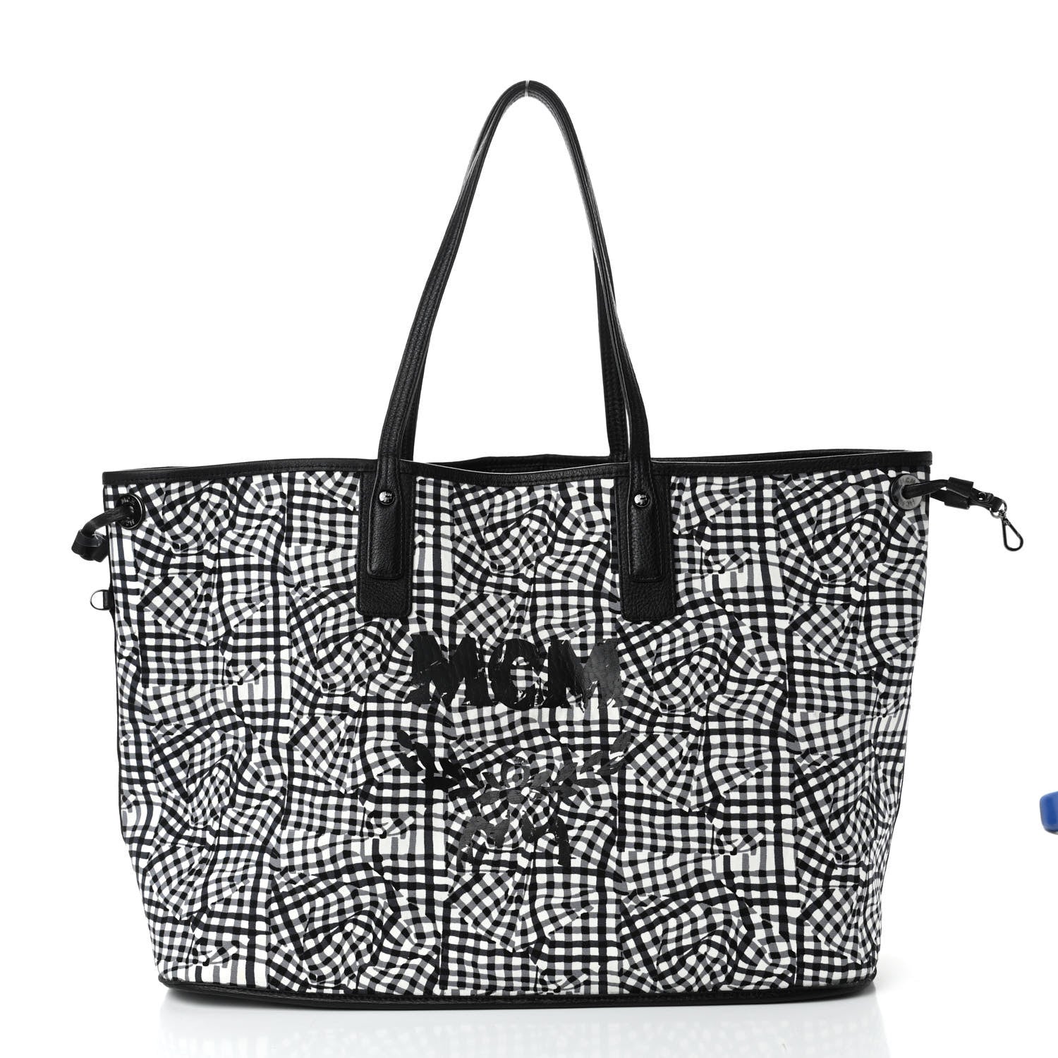 MCM Visetos Large Liz Reversible Shopper Tote Black 5 of 8