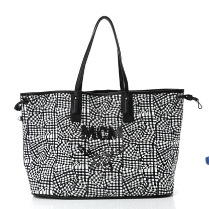 MCM Visetos Large Liz Reversible Shopper Tote Black 5 of 8