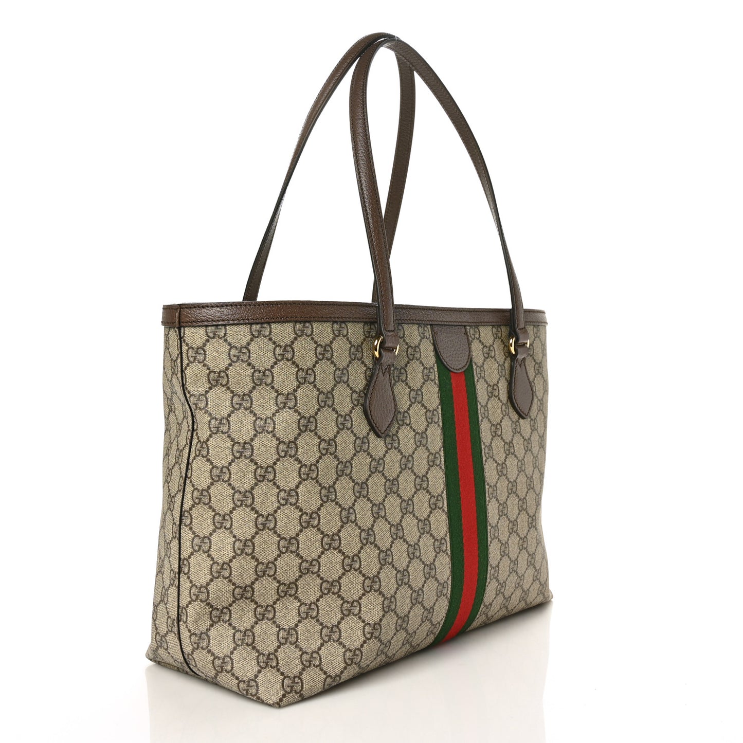 GG Supreme Monogram Medium Ophidia Shopping Tote Brown