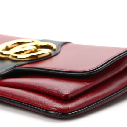 Gucci Vitello Palmellato Lux Bi-Color Small Arli Flap Shoulder Bag New Cherry Red Black 9 of 9