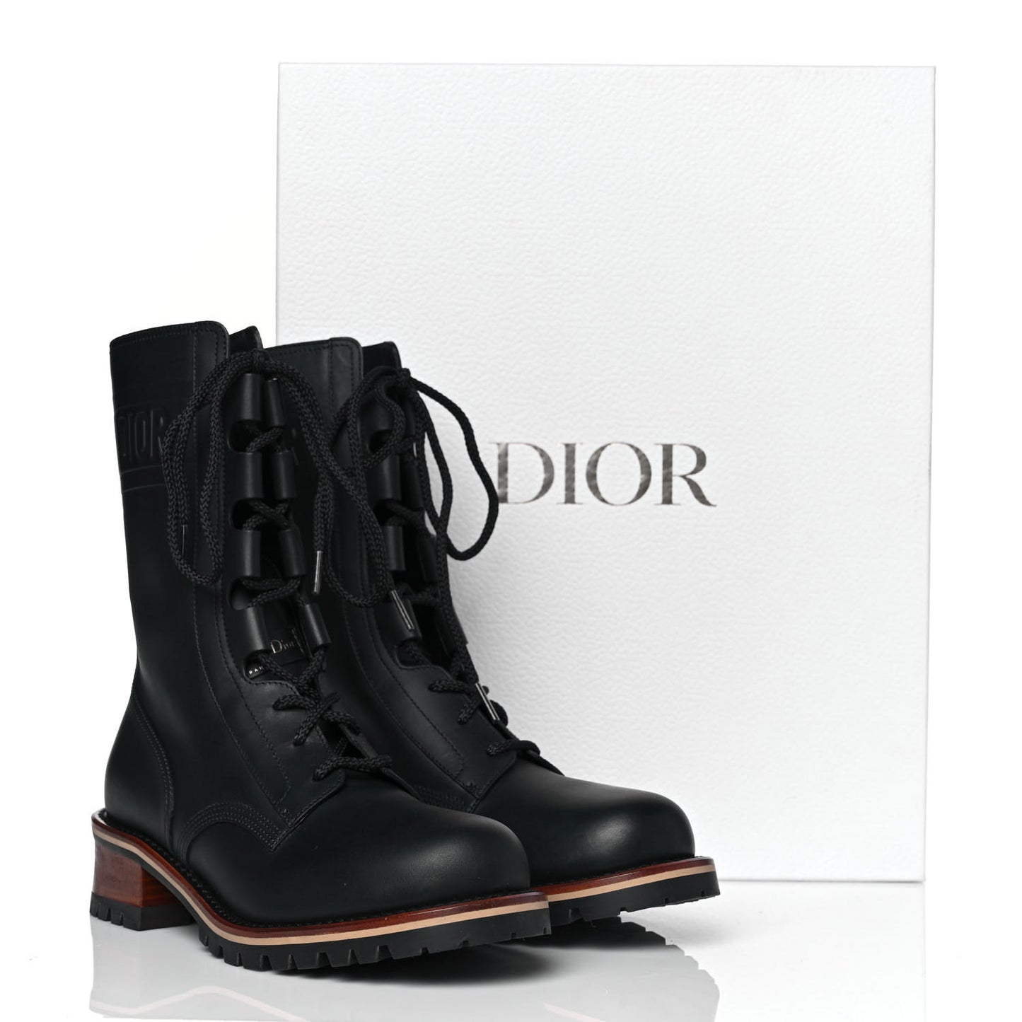 Calfskin Dior Quest 35mm Hiking Boots 38.5 Black