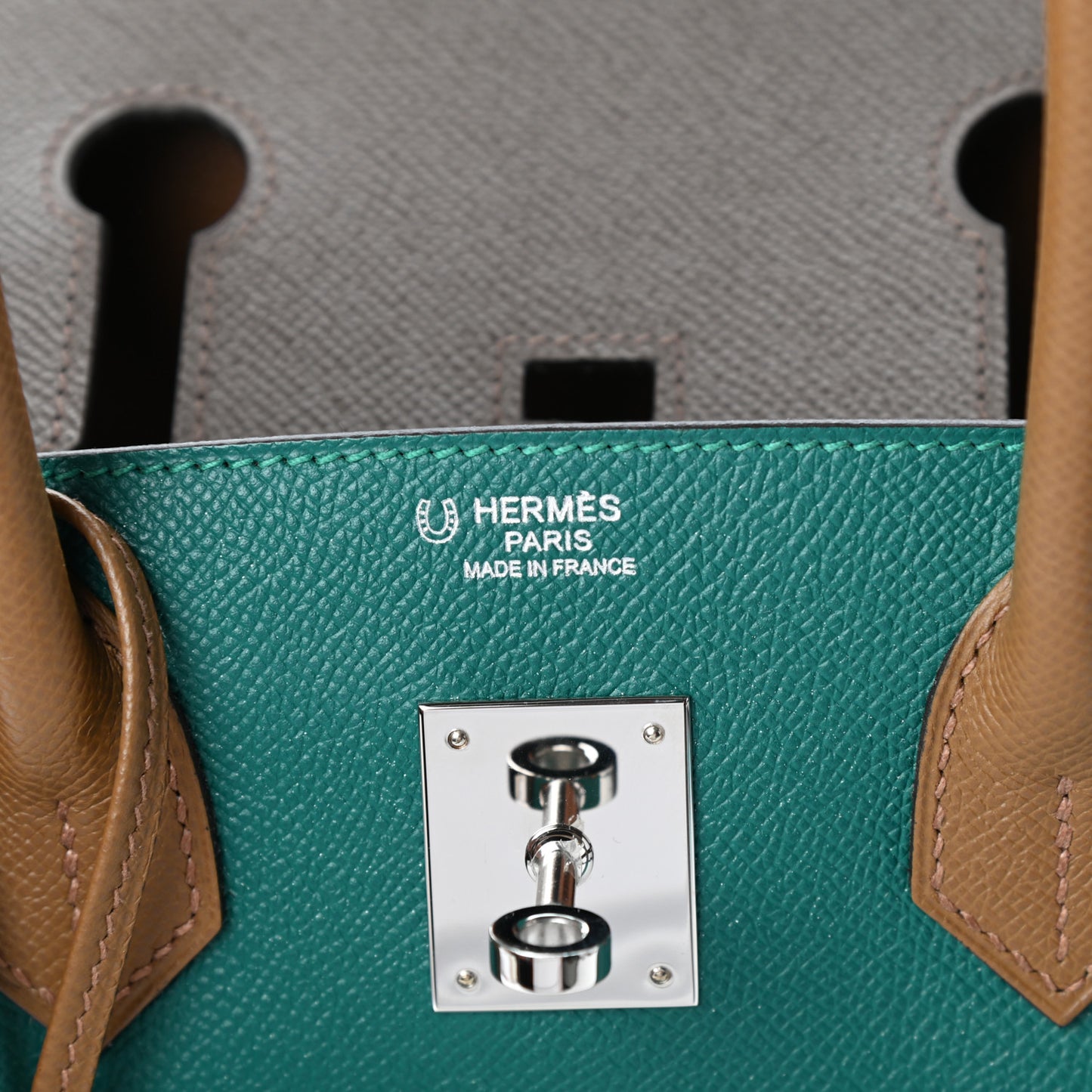 Epsom Horseshoe Birkin 30 Malachite Etain Alezan