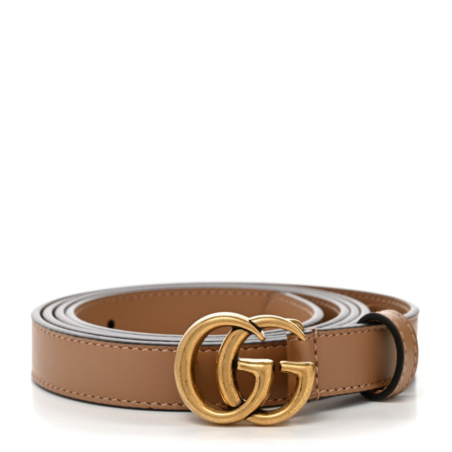 Moon Calfskin Double G 20mm Belt 120 48 Natural Tan