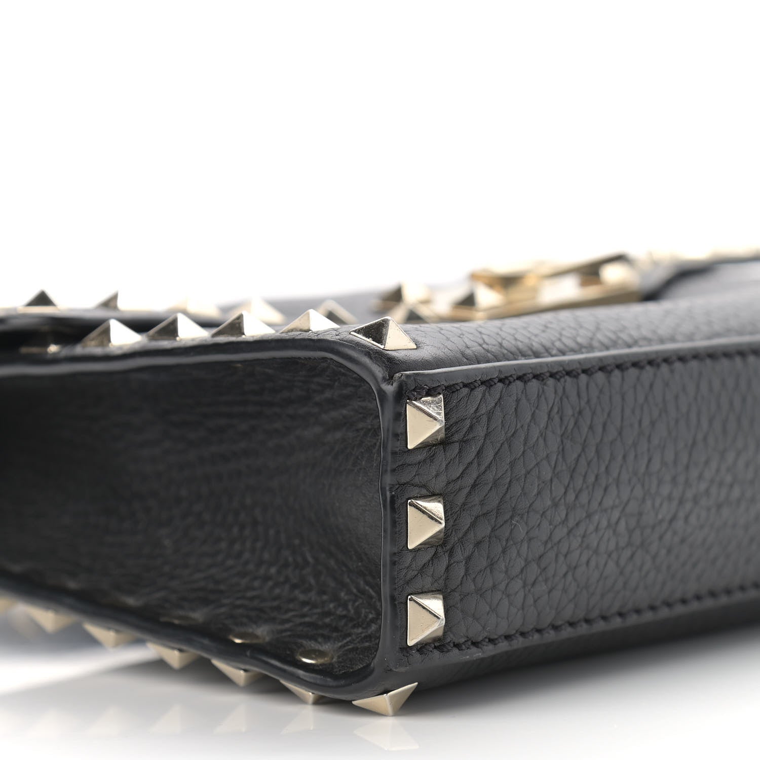 Valentino Garavani Pebbled Calfskin Medium Rockstud Flip Lock Crossbody Bag Black 8 of 11