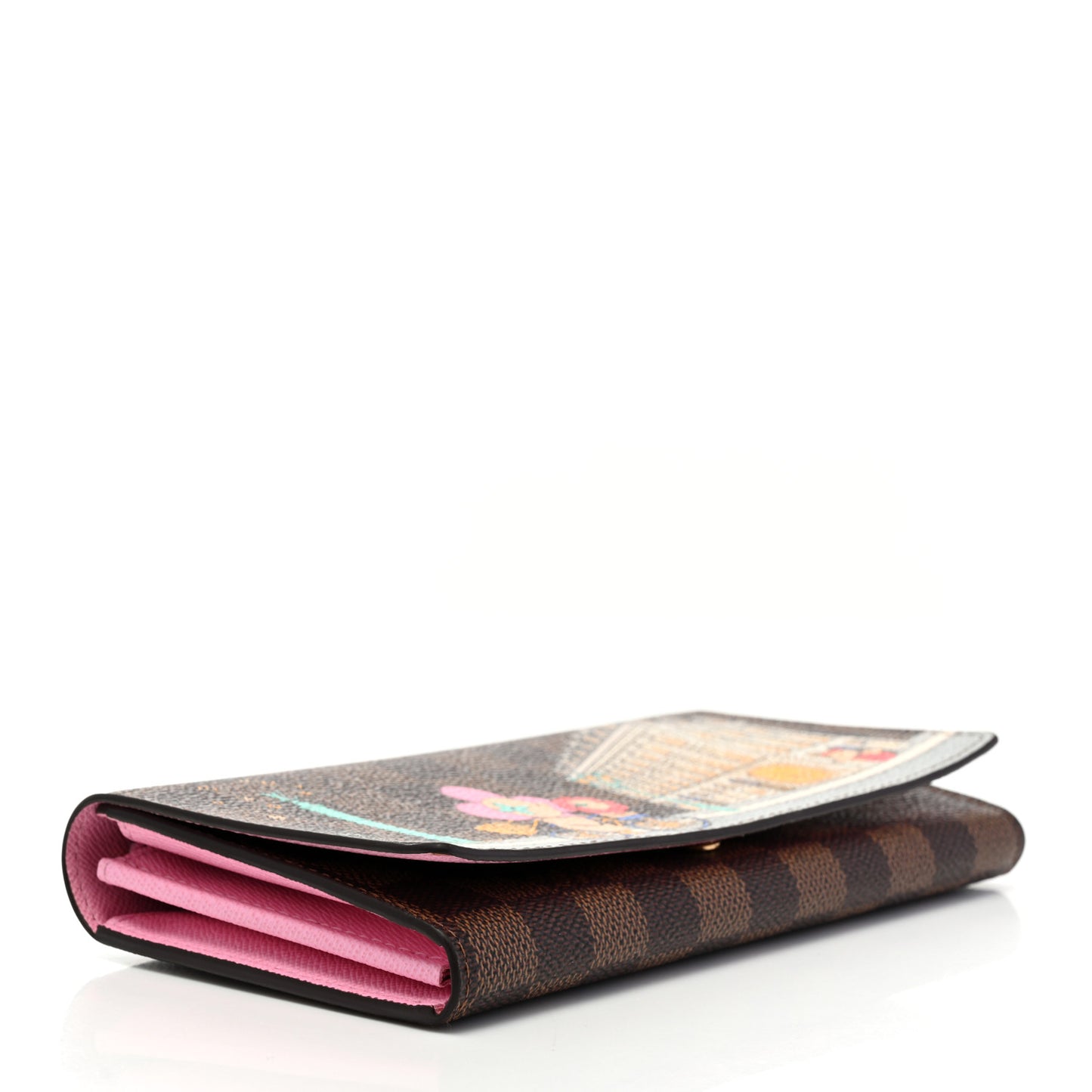 Damier Ebene 2022 Christmas Animation Paris Sarah Wallet Pink
