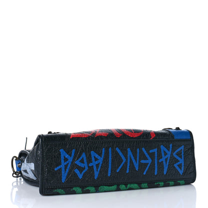 Balenciaga Agneau Graffiti All Over Classic Hardware S City Black Vert Rouge 4 of 14