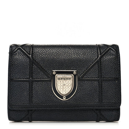 Christian Dior Grained Calfskin Cannage Diorama Elancee Wallet Black 1 of 10