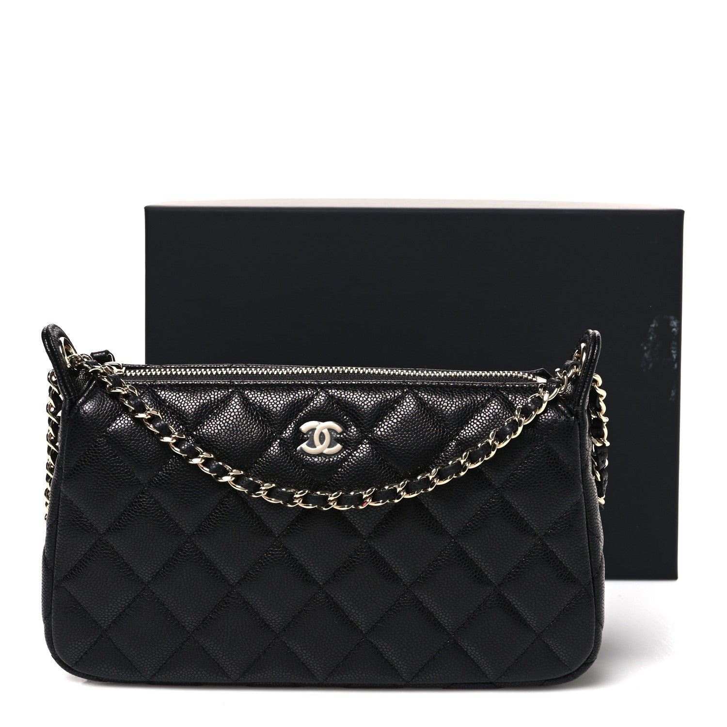Chanel Caviar Quilted Purse With Chain Black 11 of 11