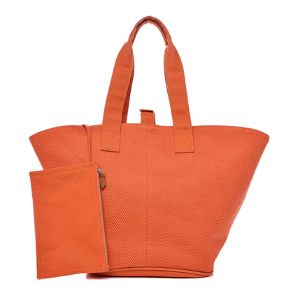 Hermes Canvas Beach Tote Orange 1 of 10