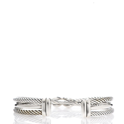 David Yurman Sterling Silver Diamond 7mm Crossover X Bracelet 3 of 4