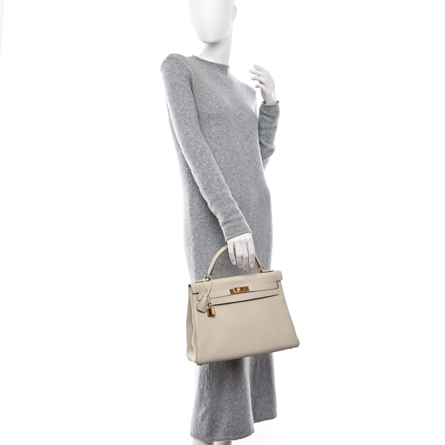 Hermes Togo Kelly Retourne 32 Craie 2 of 15
