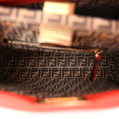 Fendi Vitello Seta Suede FF Mini Peekaboo Iconic Satchel Tulipano Miele Moro 6 of 10