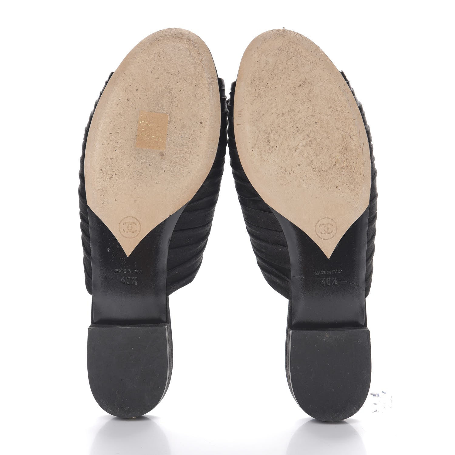 Chanel Satin Bow Mules 40.5 Black 5 of 10