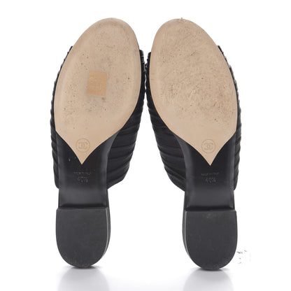 Chanel Satin Bow Mules 40.5 Black 5 of 10