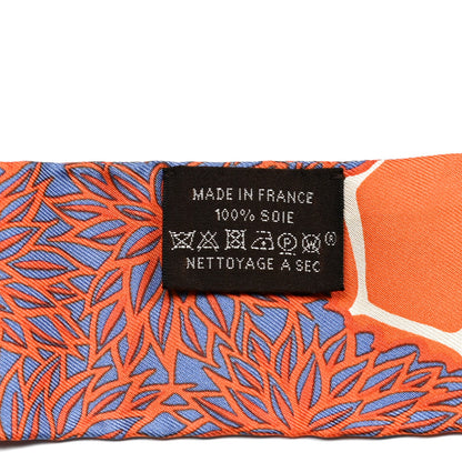 Hermes Silk The Three Graces Twilly Bleu Jean Orange Rouille 4 of 4