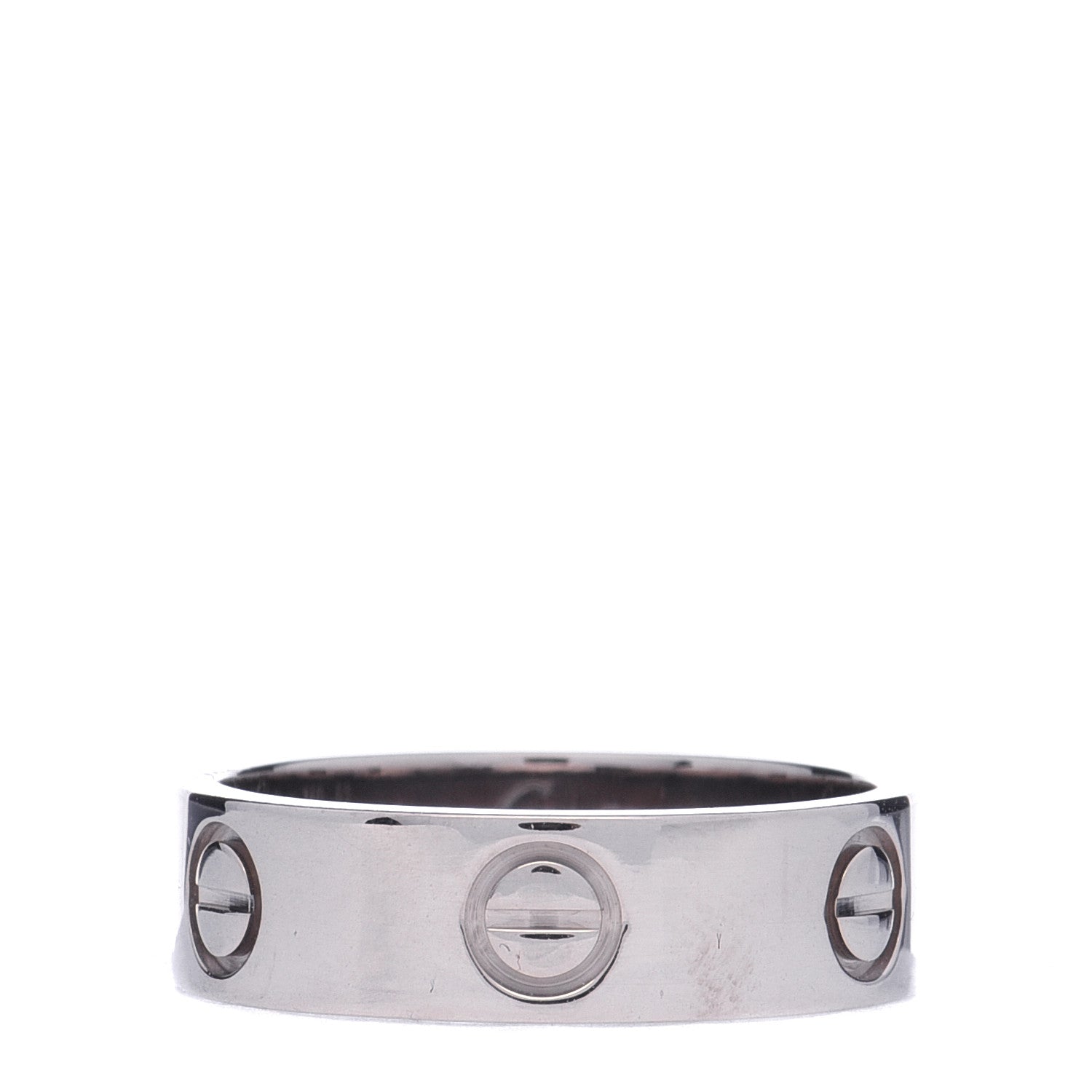 Cartier 18K White Gold 5.5mm LOVE Ring 53 6.5 1 of 6