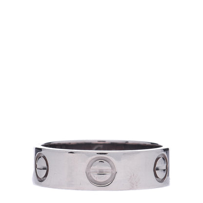 Cartier 18K White Gold 5.5mm LOVE Ring 53 6.5 1 of 6