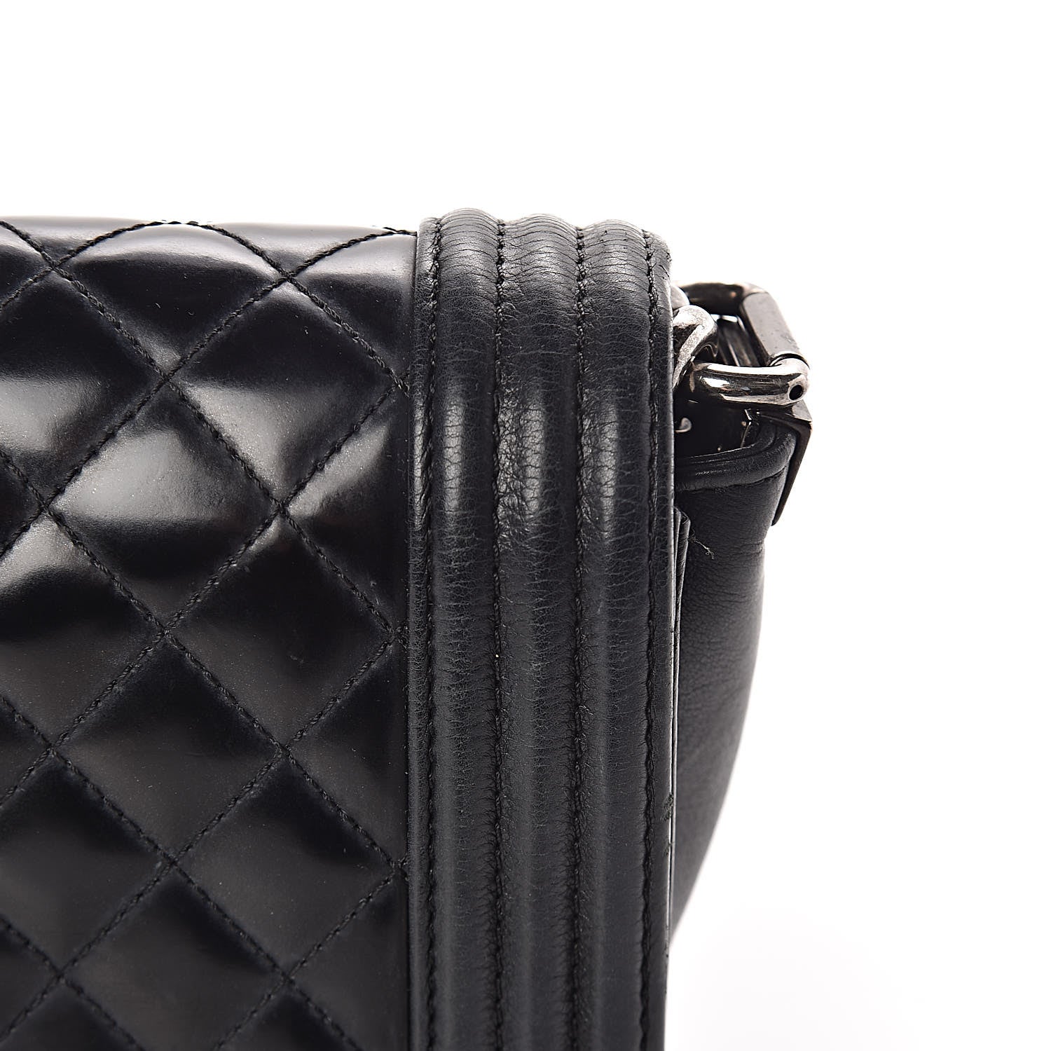 Chanel Glazed Calfskin Quilted Medium Boy Flap Black 10 of 24