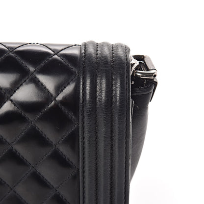 Chanel Glazed Calfskin Quilted Medium Boy Flap Black 10 of 24