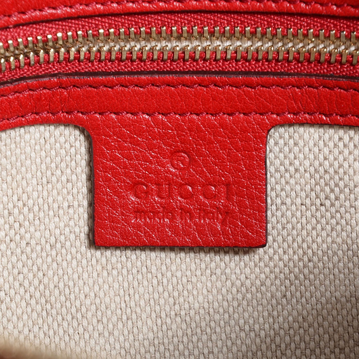 Gucci Pebbled Calfskin Small Soho Bowler Red 6 of 9