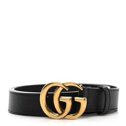 Gucci Calfskin Double G 20mm Belt 85 34 Black 1 of 6