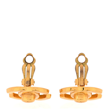 Chanel Metal CC Turnlock Clip On Earrings Gold 3 of 4