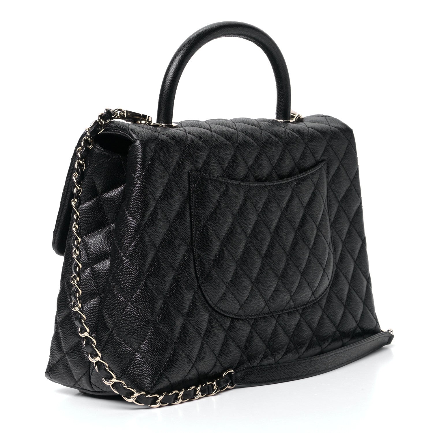 Chanel Caviar Quilted Medium Coco Handle Flap Black 2 of 6