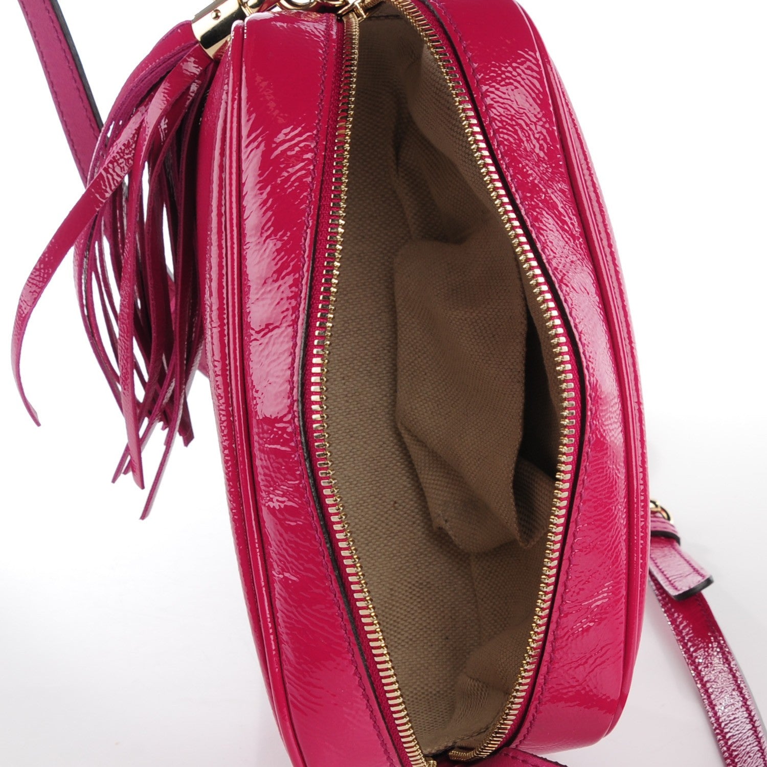 Gucci Soft Patent Small Soho Disco Bag Bright Bougainvillea 7 of 7