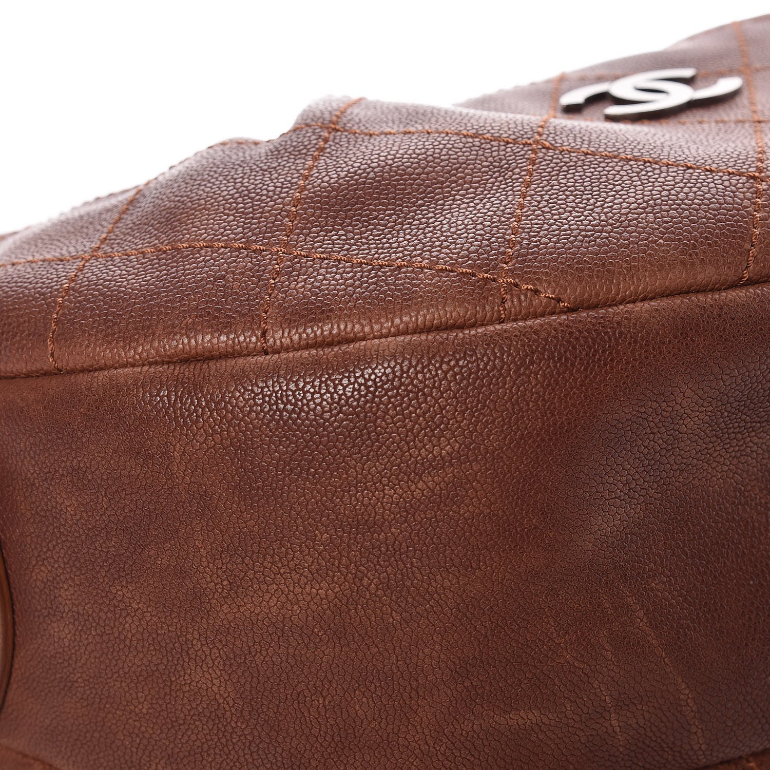 Chanel Distressed Caviar Outdoor Ligne Hobo Brown 12 of 18