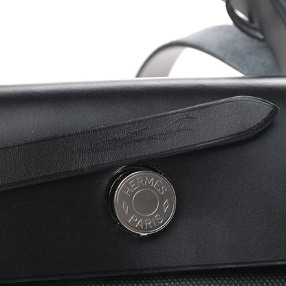 Hermes Toile H Berline Vache Hunter Herbag Zip PM 31 Black Ecru 6 of 7