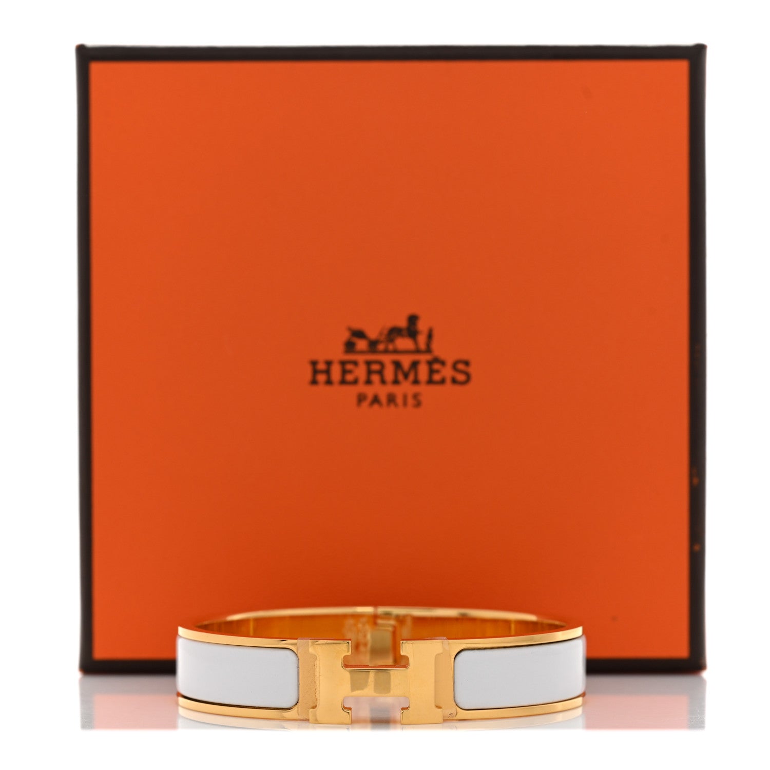 Hermes Enamel Narrow Clic Clac H Bracelet PM White 5 of 5