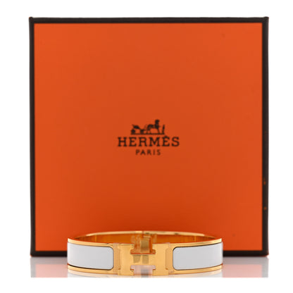 Hermes Enamel Narrow Clic Clac H Bracelet PM White 5 of 5