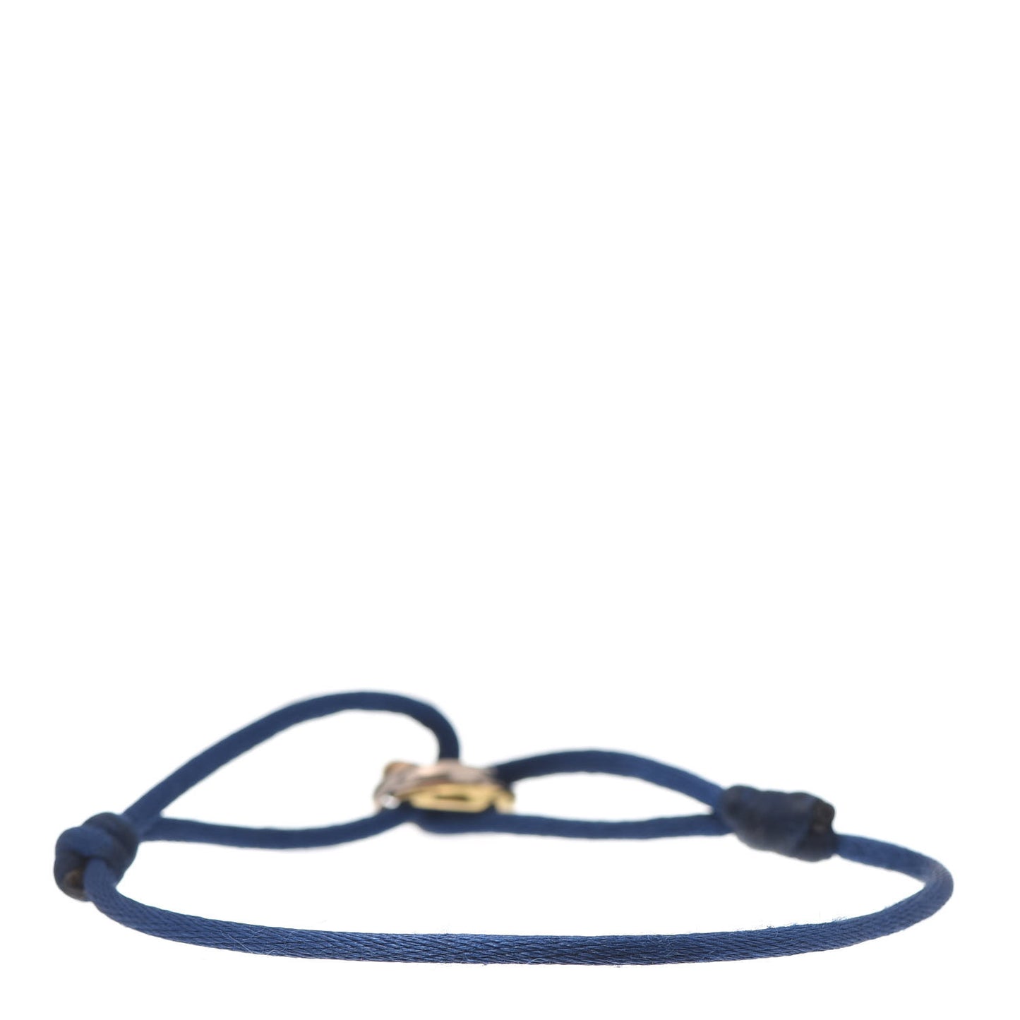 18K Pink Yellow White Gold Trinity Adjustable Cord Bracelet Blue