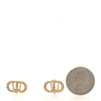 Christian Dior Crystal Clair D Lune Clip On Earrings Gold 2 of 4