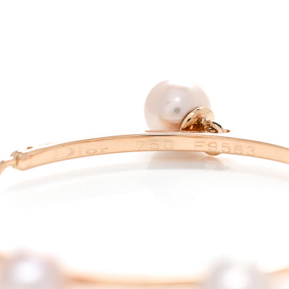 Christian Dior 18K Rose Gold Pearl Hoop Earrings 4 of 6