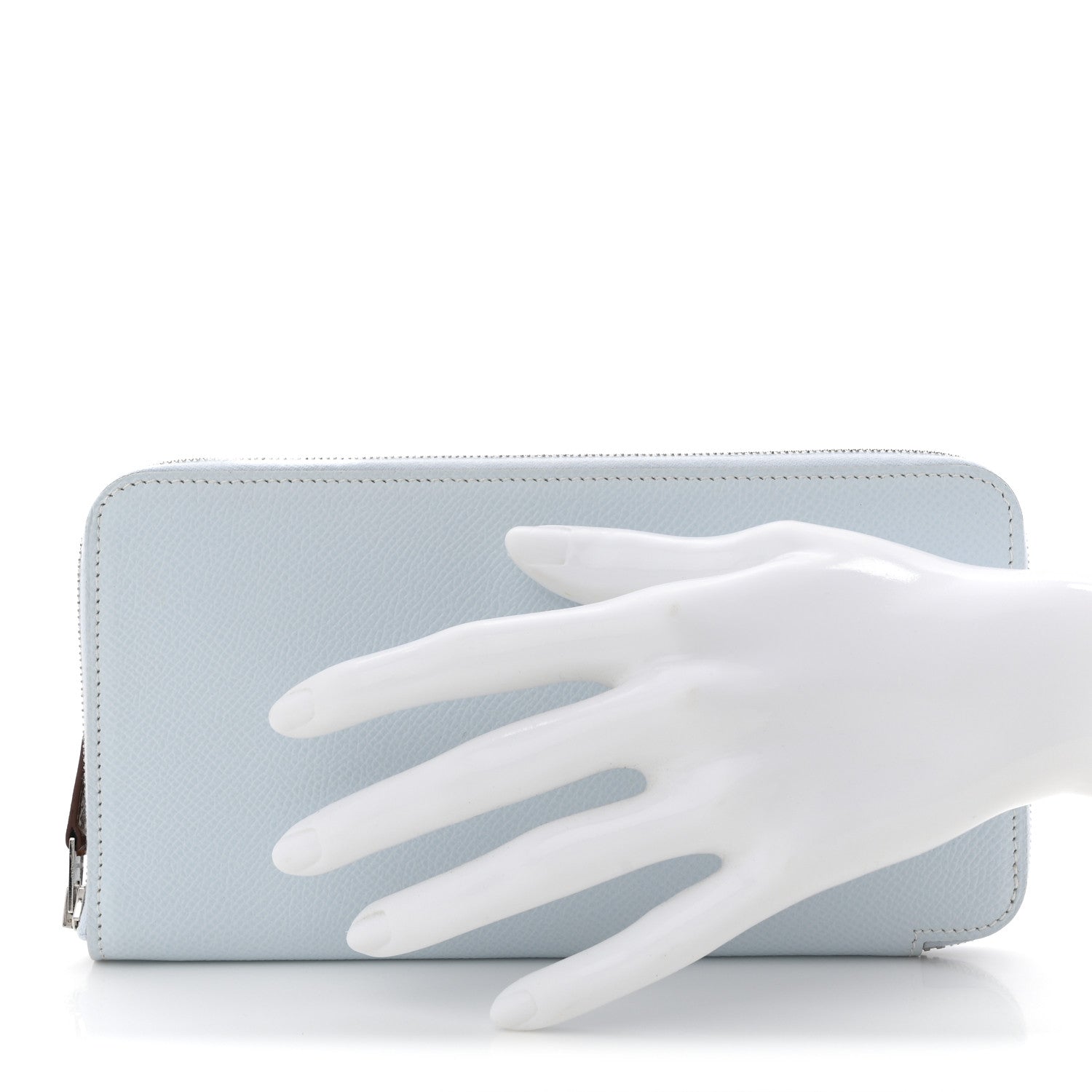 Hermes Epsom Silk'In Wallet Bleu Brume 2 of 8