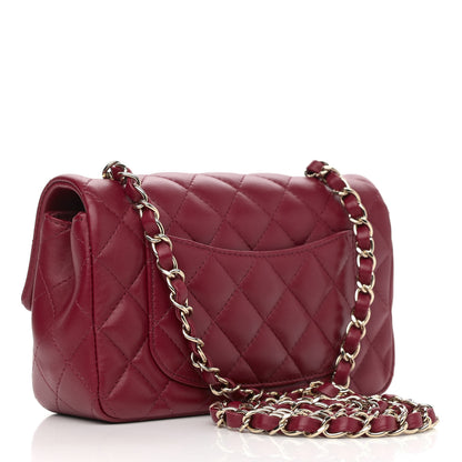 Chanel Lambskin Quilted Mini Rectangular Flap Burgundy 2 of 10