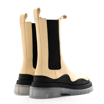 Bottega Veneta Calfskin The Tire Chelsea Boots 38 Wax Black Transparent 3 of 8