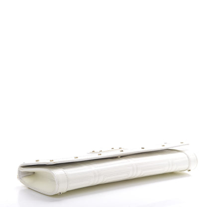 Versace Patent Couture Chain Clutch White 4 of 9