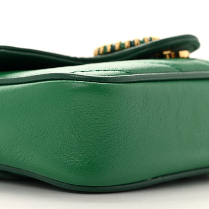 Gucci Azalea Calfskin Enamel Matelasse Diagonal Super Mini Torchon GG Marmont Shoulder Bag New Shamarock Emerald 9 of 11
