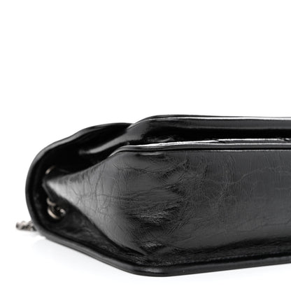 Saint Laurent Crinkled Lambskin Matelasse Monogram Baby Niki Chain Satchel Black 8 of 9