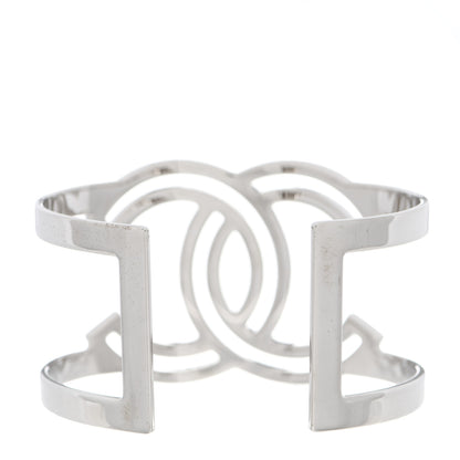 Chanel Metal Crystal CC Cuff Silver 3 of 5