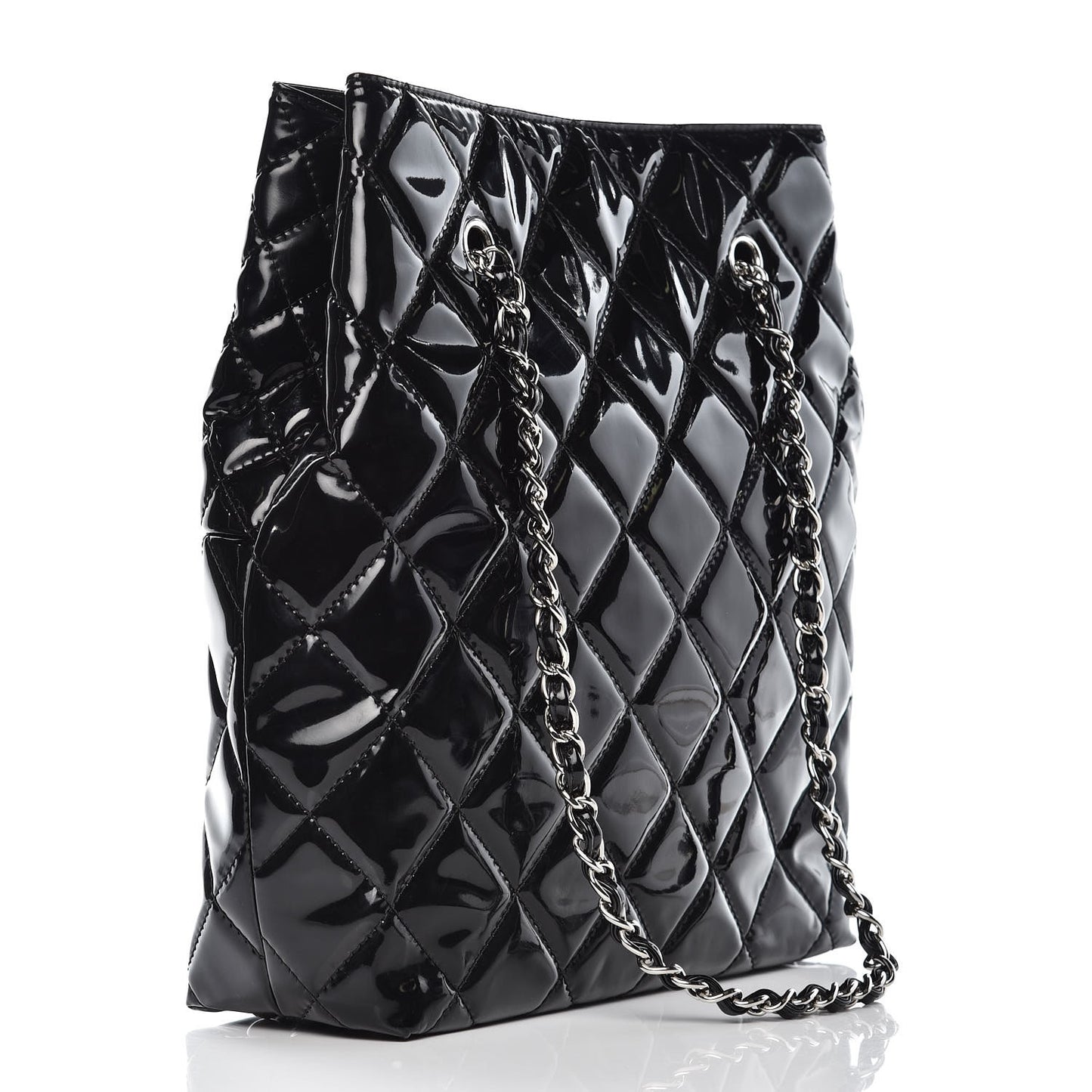 Vinyl Quilted In The Business North South Tote Black