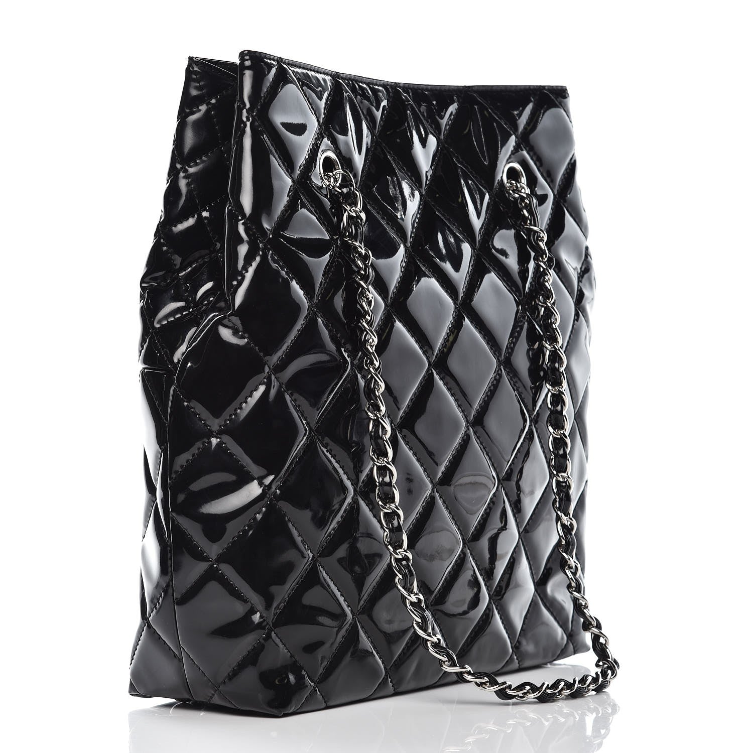 Chanel Vinyl Quilted In The Business North South Tote Black 3 of 11