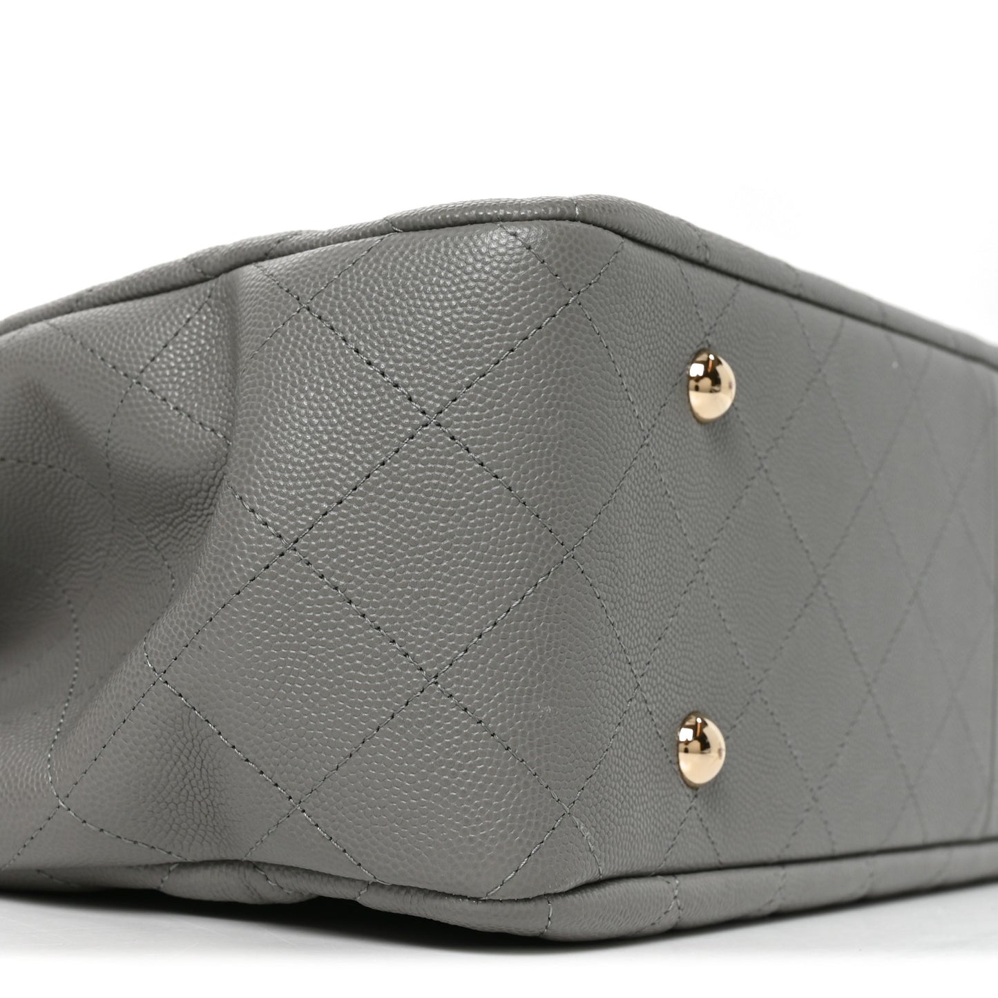 Caviar Quilted Large Classic Shopping Tote Grey